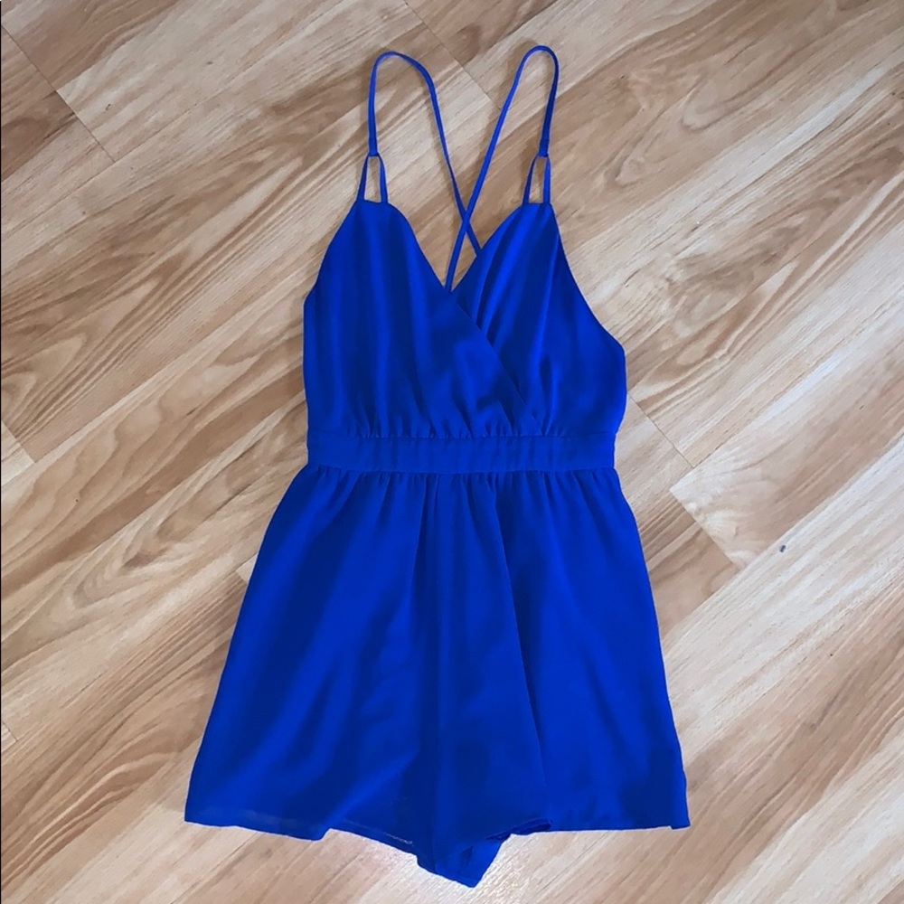 Royal blue chiffon romper